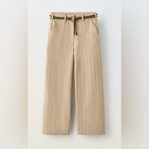 Zara Belted Striped Pants.NWT , Size : 13-14